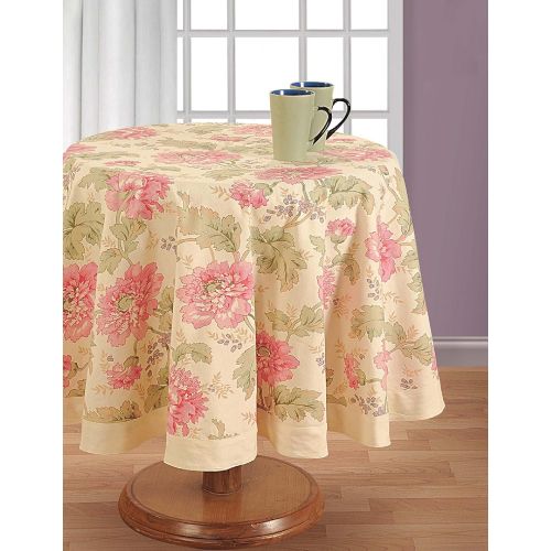  ShalinIndia Round Tablecloth - 72 inches in Diameter - Tablecloths for 6 Seat Tables - Duck Cotton - Machine Washable