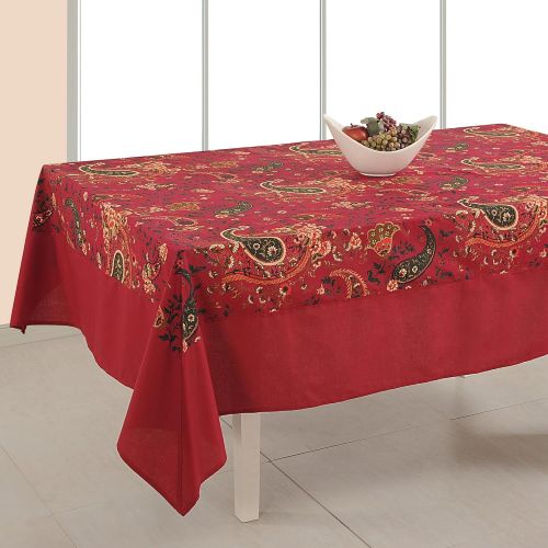  ShalinIndia Indian Decor Rectangular Floral Print Cotton Tablecloth 60 x 90 Inches - 6 Seater