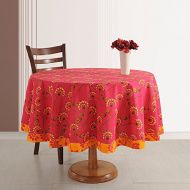 ShalinIndia Indian Table Decoration 70 Inches Round Tablecloth 4 Seater Cotton Floral Print