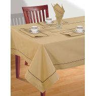 ShalinIndia Tablecloth 56 x 92 Inches for 4-6 Seater 6 Feet Rectangular Center Dining Table in Indian Cotton Cloth Oatmeal Beige
