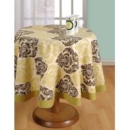 ShalinIndia Round Tablecloth - 72 inches in Diameter - Tablecloths for 6 Seat Tables - Duck Cotton - Machine Washable