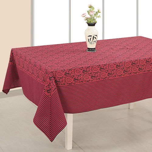  ShalinIndia Tablecloth 60 x 90 Inches for 4-6 Seater 6 Feet Rectangular Center Dining Table in Indian Cotton Cloth Blue and Aqua Flower