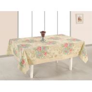 ShalinIndia Banquet Tablecloth 60 x 144 Inches for 10-12 Seater 10 Feet Rectangular Center Dining Table in Indian Cotton Cloth Cream Border