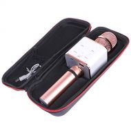 Shallnne Wireless Karaoke Microphone Bluetooth Speaker Track Surround Sound Voice,Rose Gold