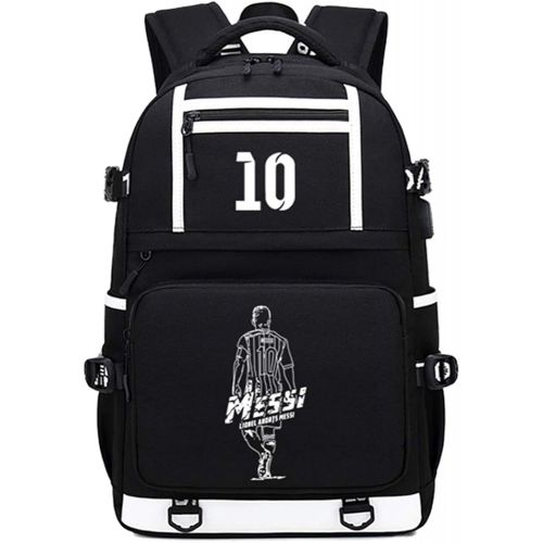  ShangYings Store Soccer Player Star Lionel Messi Multifunction Backpack Barcelona Travel Student Backpack Football Club Fans Bookbag