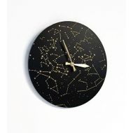 /Shannybeebo Celestial Wall Clock, Reclaimed Wood Wall Decor, Astronomy Art, Astrology Decor, Zero Waste Products