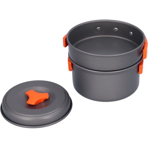  Shanrya Outdoor Cookware Set, Long Service Life Convenient to Use High Reliability Camping Cookware Kit for Picnic for Family