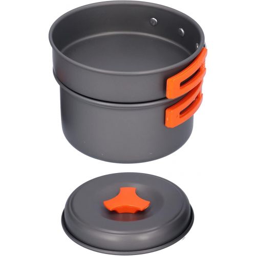  Shanrya Outdoor Cookware Set, Long Service Life Convenient to Use High Reliability Camping Cookware Kit for Picnic for Family