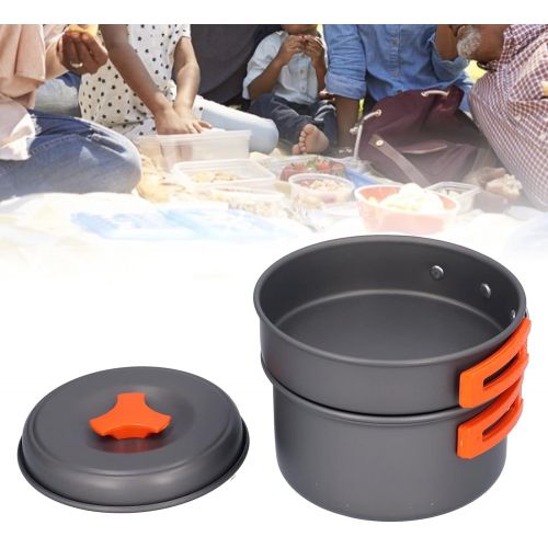  Shanrya Outdoor Cookware Set, Long Service Life Convenient to Use High Reliability Camping Cookware Kit for Picnic for Family
