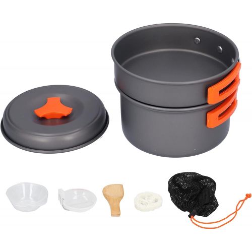  Shanrya Outdoor Cookware Set, Long Service Life Convenient to Use High Reliability Camping Cookware Kit for Picnic for Family