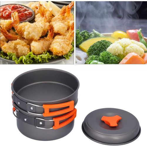  Shanrya Outdoor Cookware Set, Long Service Life Convenient to Use High Reliability Camping Cookware Kit for Picnic for Family