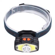 Shanrya Head Flashlight, Headlight High Brightness Waterproof USB Charging COB for Hiking for Night Running