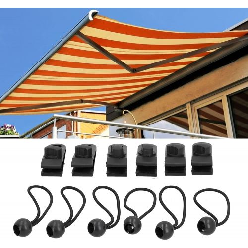 Shanrya Tent Clips, Long Service Life High?Strength Nylon Material Tent Clips and Bungee Ball for Outdoor for Awnings
