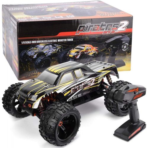  Shanrya 1/8 RC Car, 2.4GHz Remote Control Car Four Wheel Drive 1/8 Monster Truck, 1PCS for Kids Boys