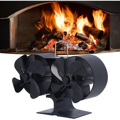  Shanrya 8 Blade Fireplace Fans, Quiet Stove Fan Eco Friendly Low Consumption for Wood