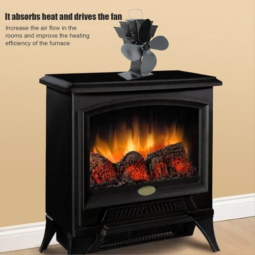  Shanrya Wood Log Burner Fan, Fireplace Accessories 7.8x5.9x4.7in Wood Stove Accessories Wood Stove Fan Heat Powered, High Safety Coefficient for Fireplaces Fan Motor