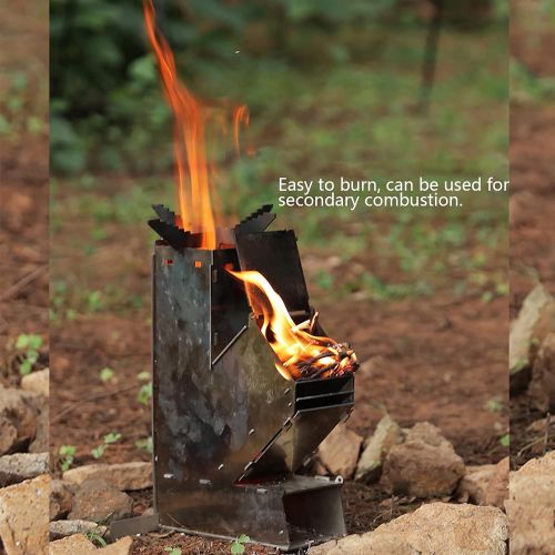  Shanrya Mini Wood Stove, Professional Design Backpacking Stove Practical to Use Easy to Burn Easy to Clean for Family for Outdoor for Coffee Pots