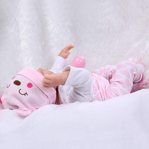  ShapeW 55cm Reborn Baby Sleeping Dolls That Look Real 22 Inch Magnetic Pacifier Silicone Viniy Baby...