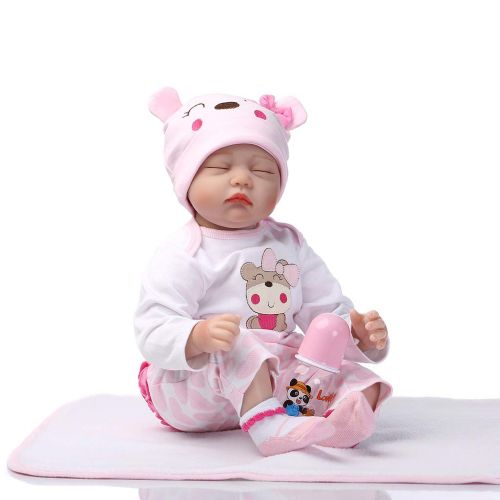  ShapeW 55cm Reborn Baby Sleeping Dolls That Look Real 22 Inch Magnetic Pacifier Silicone Viniy Baby...