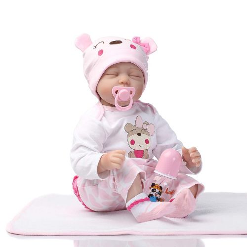  ShapeW 55cm Reborn Baby Sleeping Dolls That Look Real 22 Inch Magnetic Pacifier Silicone Viniy Baby...