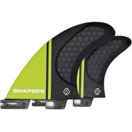 Shapers Surfboard Fins Stealth Series Quad Setup (Lime Green - FCS II, Medium)…