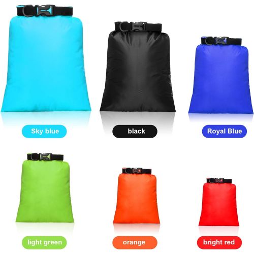  Shappy 6 Pieces Waterproof Dry Bag Set 15 L+ 8 L +5 L+4 L+3 L+ 2 L Lightweight Sacks and 2 Long Adjustable Shoulder Strap for Kayaking, Rafting, Boating, Hiking, Camping