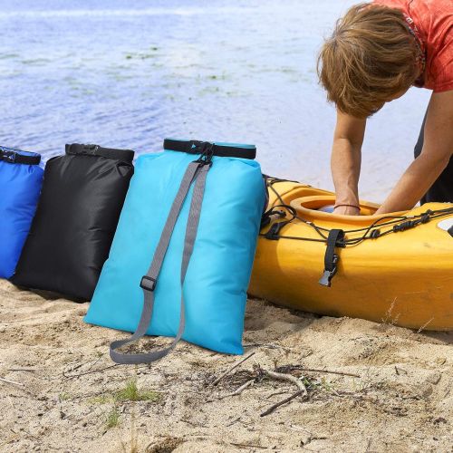  Shappy 6 Pieces Waterproof Dry Bag Set 15 L+ 8 L +5 L+4 L+3 L+ 2 L Lightweight Sacks and 2 Long Adjustable Shoulder Strap for Kayaking, Rafting, Boating, Hiking, Camping