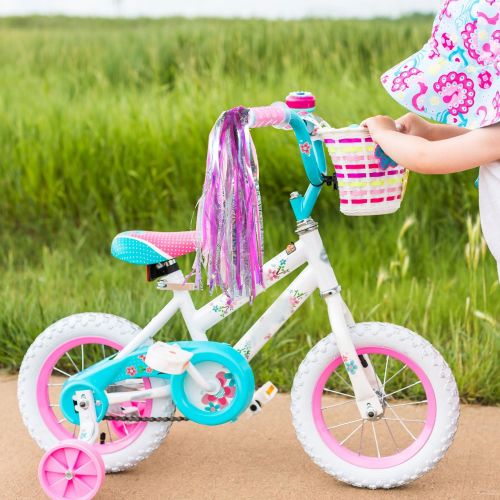  Shappy 4 Pieces Kids Bicycle Tassel Ribbon, Children Scooter Handlebar Streamers Bicycle Grips Ribbon Baby Carrier Accessories Easy Attach to Bikes Handlebars (Plastic, Shinny Style)