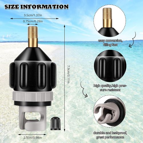  Shappy 2 Pieces Inflatable Boat SUP Pump Adaptor Air Pump Converter Air Valve Adapter Conventional Air Pump Adapter Pumping Head Connector for Inflatable Kayak Stand Up Paddle Board Infla