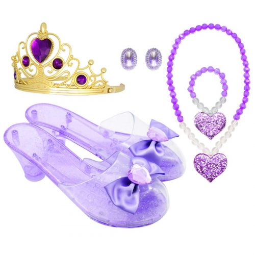  ShaqMars Princess Accessory Dress Up Set,Shoes Necklace Earrings and Tiara Set,Fashion Beauty Set for Girls