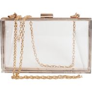 [아마존 핫딜] SharPlus Cute Clear Purse Bag Acrylic Box Clutch for Women/Girls, Transparent Stadium Approved Crossbody Handbag for Sporting Events, School Prom, Fest & Concerts with Gold Chain Strap