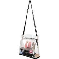 SharPlus Women Clear Crossbody Purse Bag for Concert, NFL Stadium Approved, School & Work, Transparent Plastic PVC Shoulder Handbag 10x10x6