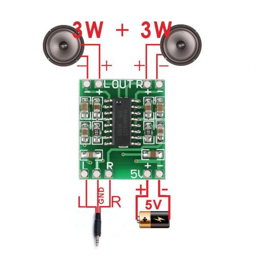  [아마존베스트]-Service-Informationen 5pcs 2.5V - 5.5V PAM8403 3W + 3W Dual Channel Power Amplifier Micro Digital Audio Power Amp Module Board