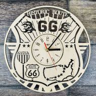 ShareArtST ROUTE 66 Wood Wall Clock, Route 66 Wall Art, Home Kitchen Office Living Room Wall Decor, Route 66 Gifts For Men Woman Friend, Route 66 Clock