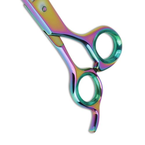  Sharf Gold Touch Pet Shears, 6.5 42-Tooth Rainbow Thinning Shear for Dogs, 440c Japanese Stainless Steel Dog Thinning Shears