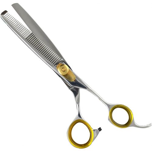  Sharf Gold Touch Pet Grooming Shear Kit 7.5 Inch Straight & 6.5 42-Tooth Thinning Scissors