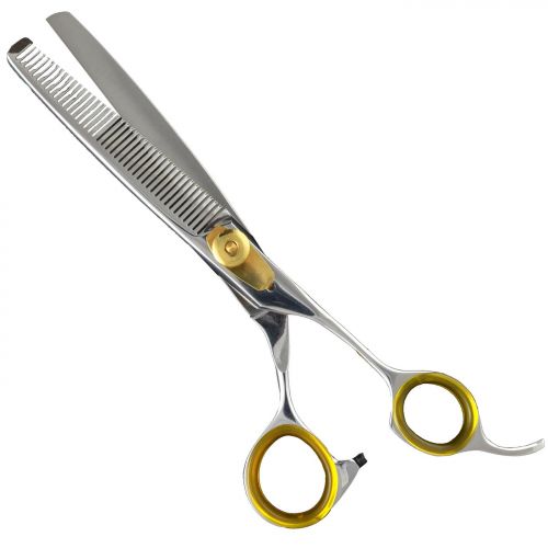  Sharf Gold Touch Pet Grooming Shear Kit 7.5 Inch Straight & 6.5 42-Tooth Thinning Scissors