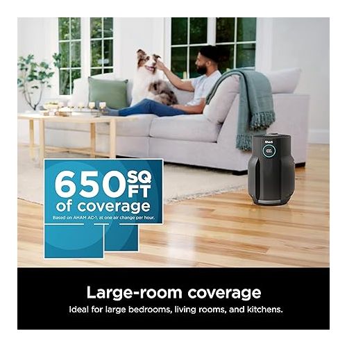  Shark NeverChange Air Purifier for Bedroom, Home, Office with HEPA Filter, Covers Up To 650 sq ft, Removes Dust and Smoke, HP152