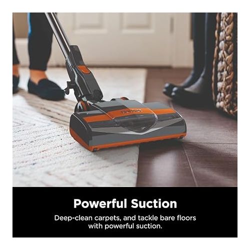  Shark HV301 Rocket Ultra-Light Corded Bagless Vacuum for Carpet and Hard Floor Cleaning with Swivel Steering, Gray/Orange