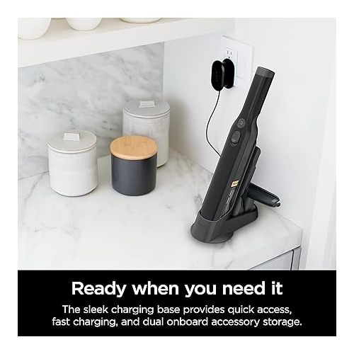  Shark WV201BK WANDVAC Cordless Hand Vac, Lightweight & Portable at 1.4 lbs. with Powerful Suction, Charging Dock, One-Touch Empty for Car & Home,Mattress,Duster Crevice Tool Included,Black(Pack of 1)