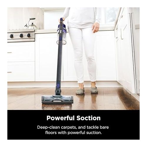  Shark IX141 Pet Cordless Stick Vacuum with XL Dust Cup, LED Headlights, Removable Handheld Vac, Crevice Tool, Portable Vacuum for Household Pet Hair, Carpet and Hard Floors, 40min Runtime, Grey