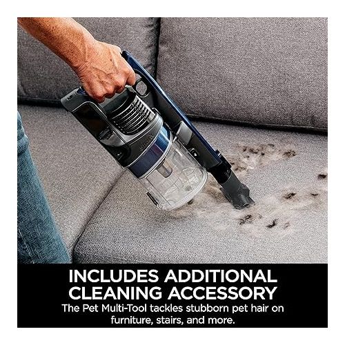  Shark IX141 Pet Cordless Stick Vacuum with XL Dust Cup, LED Headlights, Removable Handheld Vac, Crevice Tool, Portable Vacuum for Household Pet Hair, Carpet and Hard Floors, 40min Runtime, Grey