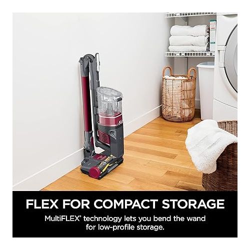  Shark IZ163H Pet Plus Cordless Stick Vacuum with Self-Cleaning Brushroll and HEPA Filter, Lightweight Deep Cleaning Vacuum for Carpet and Hard Floors, Folds for Easy Storage, 40-min Runtime, Raspberry