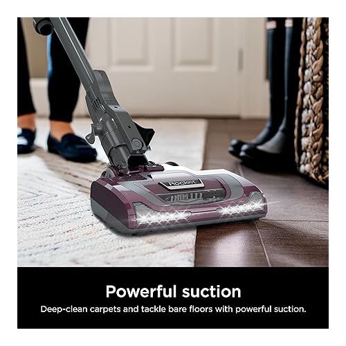  Shark HV322 Rocket Deluxe Pro Corded Stick Vacuum with LED Headlights, XL Dust Cup, Lightweight, Perfect for Pet Hair Pickup, Converts to a Hand Vacuum, with Pet Attachments, Bordeaux/Silver