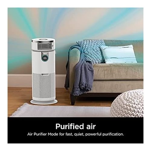  Shark HC502 3-in-1 Clean Sense Air Purifier MAX, Heater & Fan, HEPA Filter, 1000 Sq Ft, Oscillating, Large Rooms, Kitchens, Captures 99.98% of Particles for Clean Air, Dust, Smoke & Allergens, White