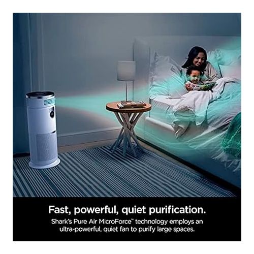  Shark HC502 3-in-1 Clean Sense Air Purifier MAX, Heater & Fan, HEPA Filter, 1000 Sq Ft, Oscillating, Large Rooms, Kitchens, Captures 99.98% of Particles for Clean Air, Dust, Smoke & Allergens, White