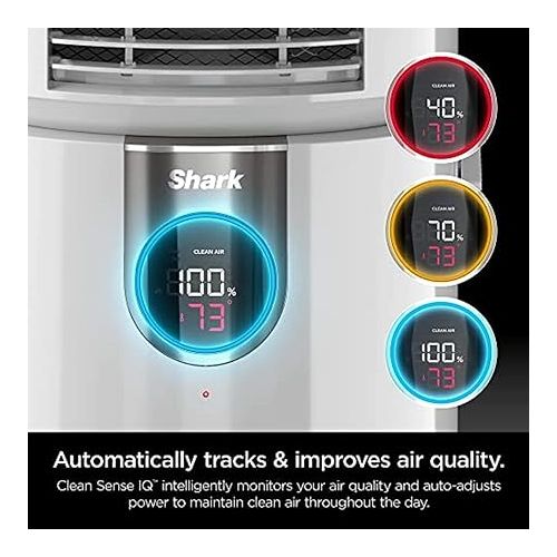  Shark HC502 3-in-1 Clean Sense Air Purifier MAX, Heater & Fan, HEPA Filter, 1000 Sq Ft, Oscillating, Large Rooms, Kitchens, Captures 99.98% of Particles for Clean Air, Dust, Smoke & Allergens, White