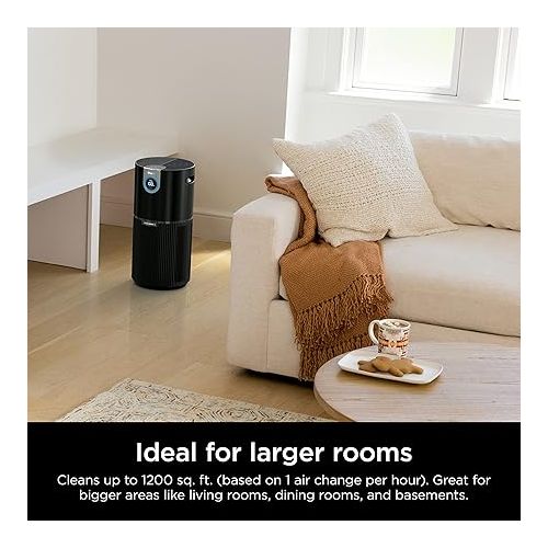  Shark Clean Sense Air Purifiers for Home, Office, and Bedroom with HEPA Filter, Covers Up To 1200 Sq Ft,Removes Smoke, Pet Hair, Dander, Allergens, and Dust, HP202