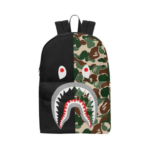  Shark Camo Nylon Backpack Bag School Bag