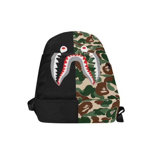  Shark Camo Nylon Backpack Bag School Bag